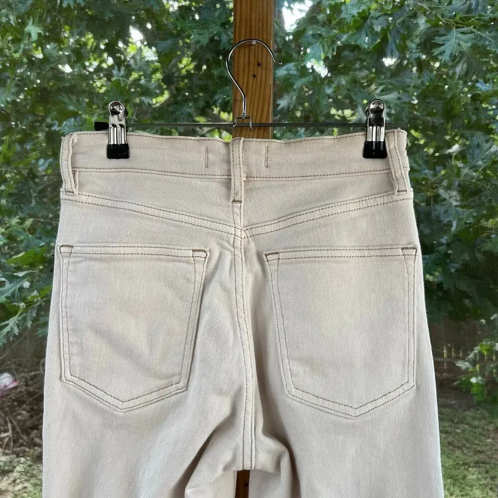 Free People Women's High Rise Skinny Jeans Ivory Size 27